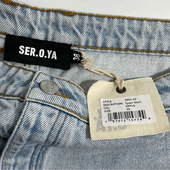 SER.O.YA Men's Tyson Denim and Terry Shorts Size‎ 36 in Skylight - Picture 8 of 11